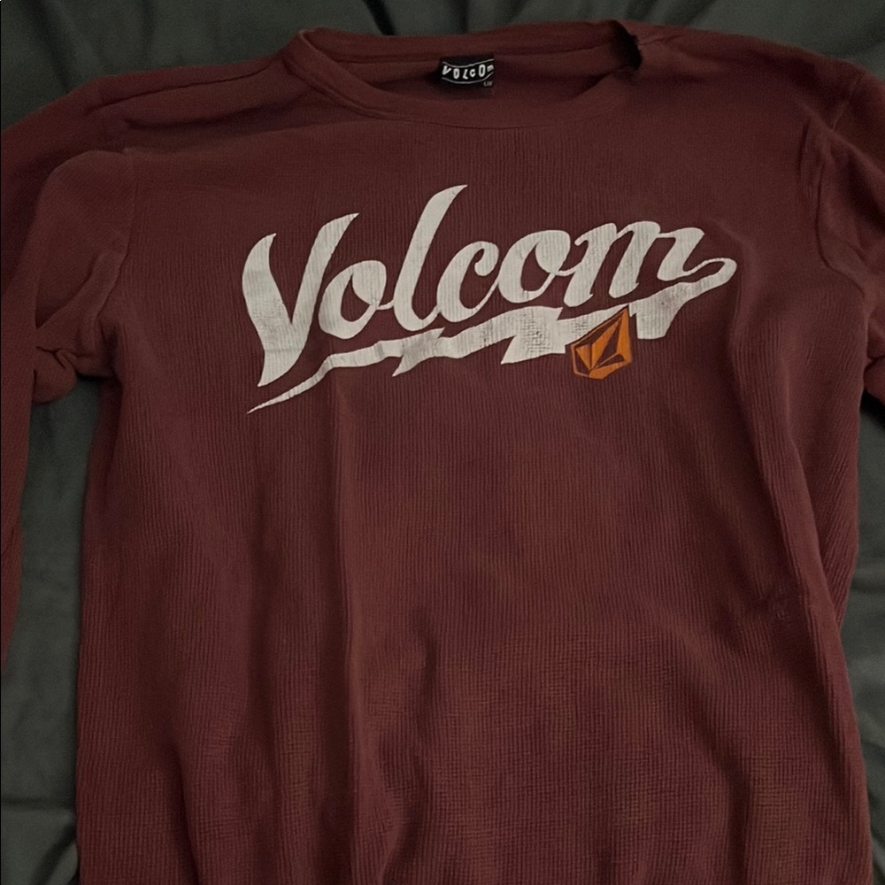 Volcom Burgundy Long Sleeve with White Logo